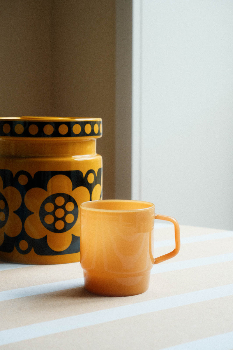 Stacking Glass Mug - Milky Amber