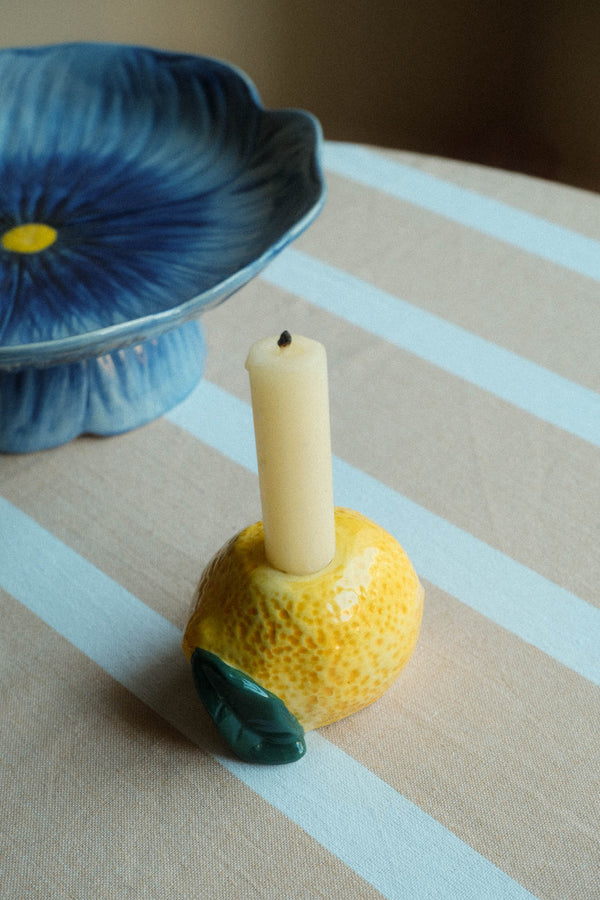 Lemon Ceramic Candlestick Holder