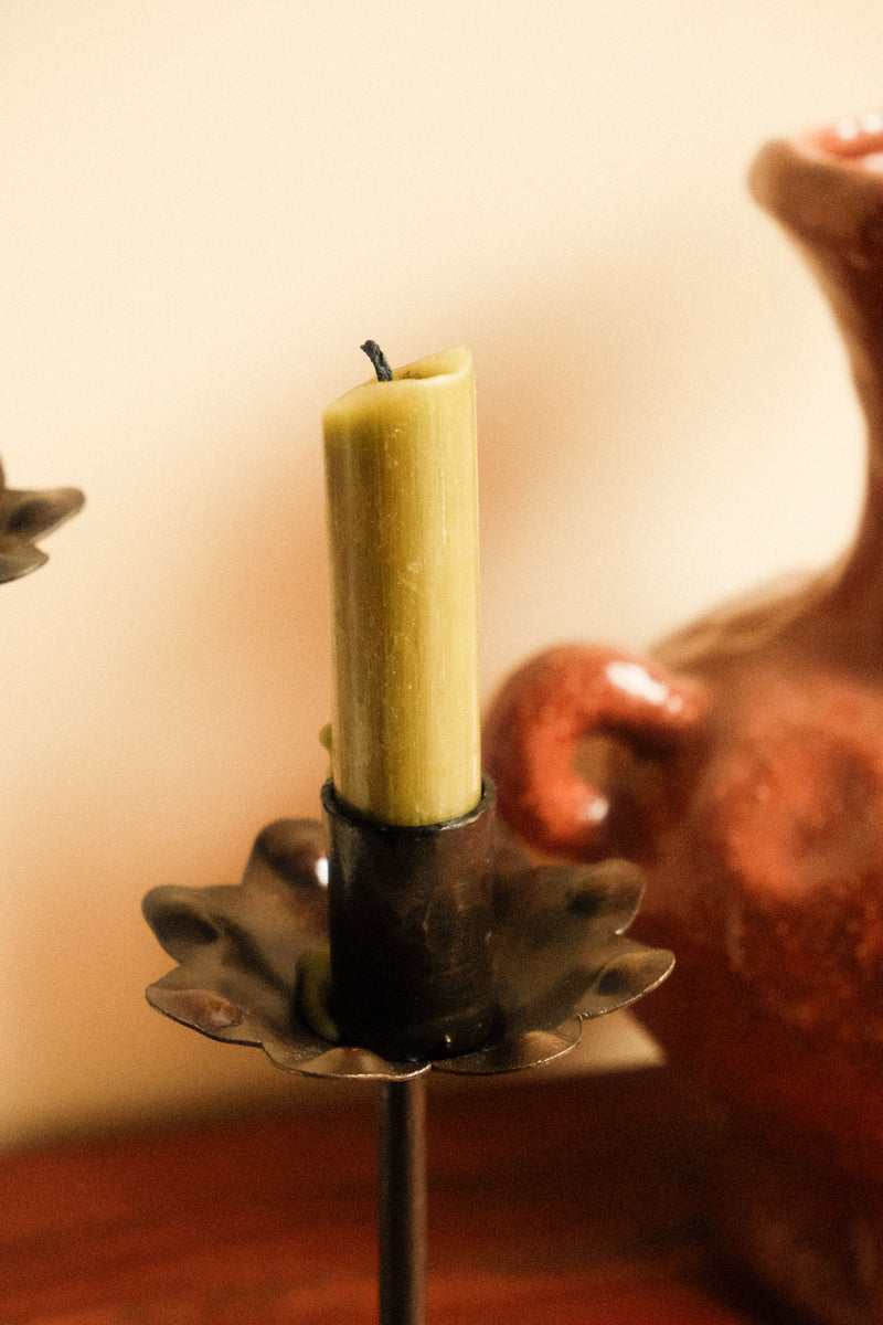 Daisy Black Iron Candle Holder - Two Sizes Available