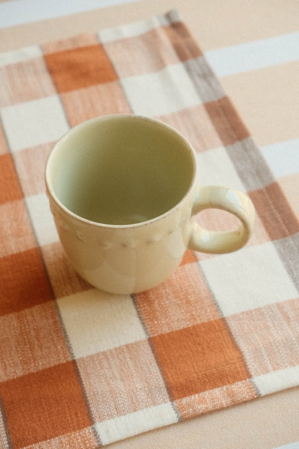 Stoneware Hay Yellow Green Bobble Design Mug