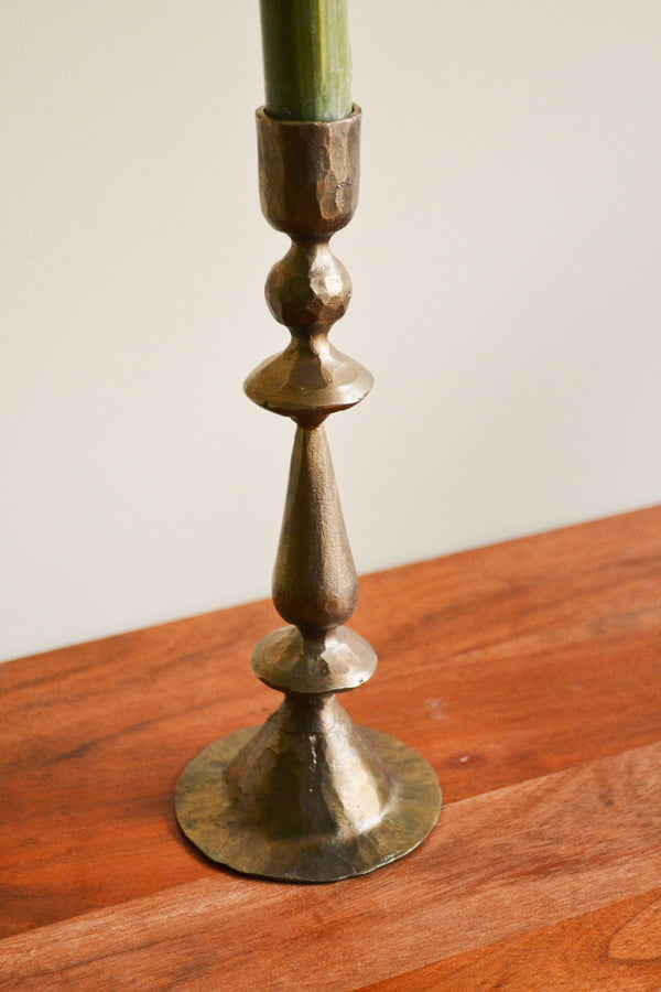 Antique Brass Hand Forged Candlestick Holder