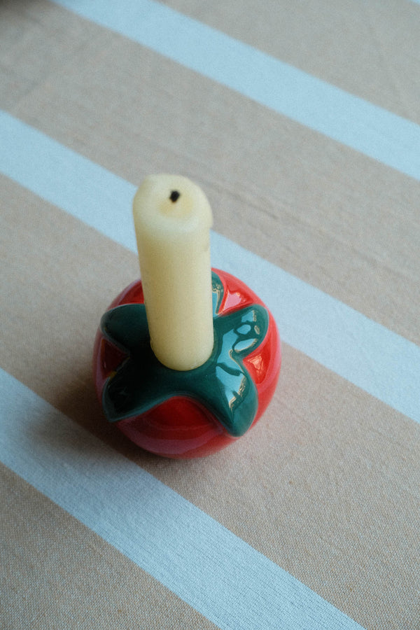Tomato Ceramic Candlestick Holder