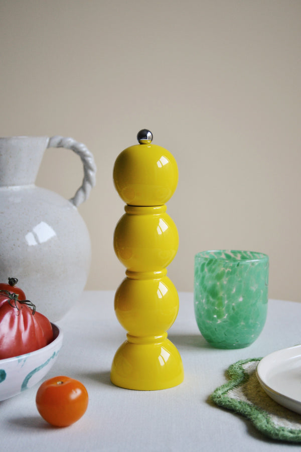 Yellow Lacquer Bobbin Salt or Pepper Grinder