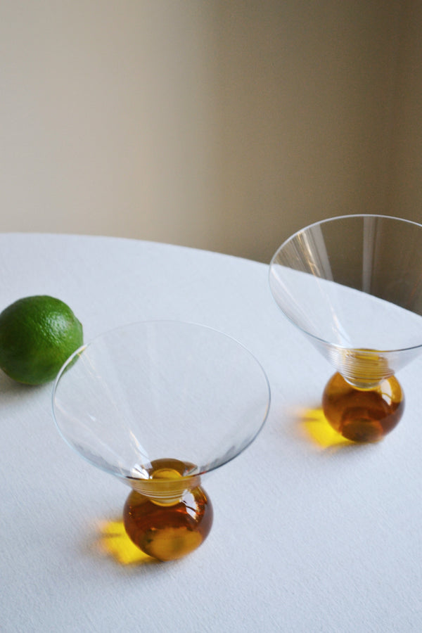 Set of Two Cocktail Glasses - Amber