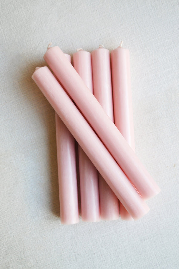 Rose Quartz Dinner Candles - Set of Six
