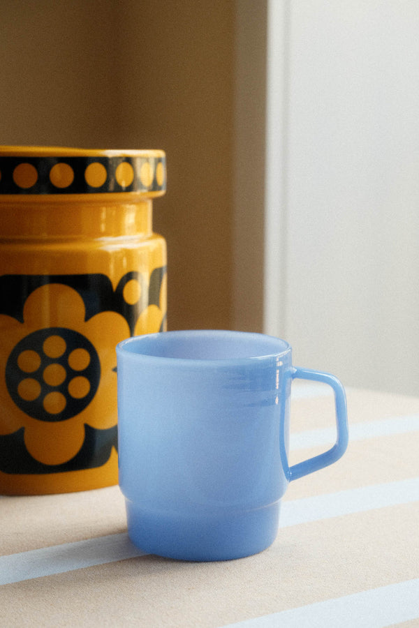 Stacking Glass Mug - Milky Blue
