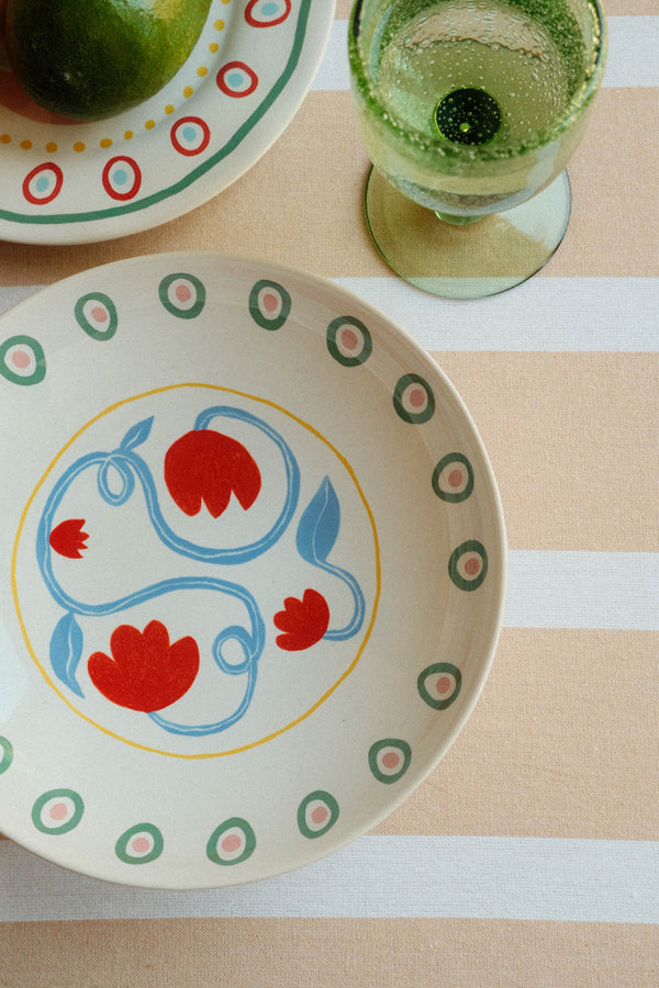 Stoneware Summer Pasta Bowl - Tulip