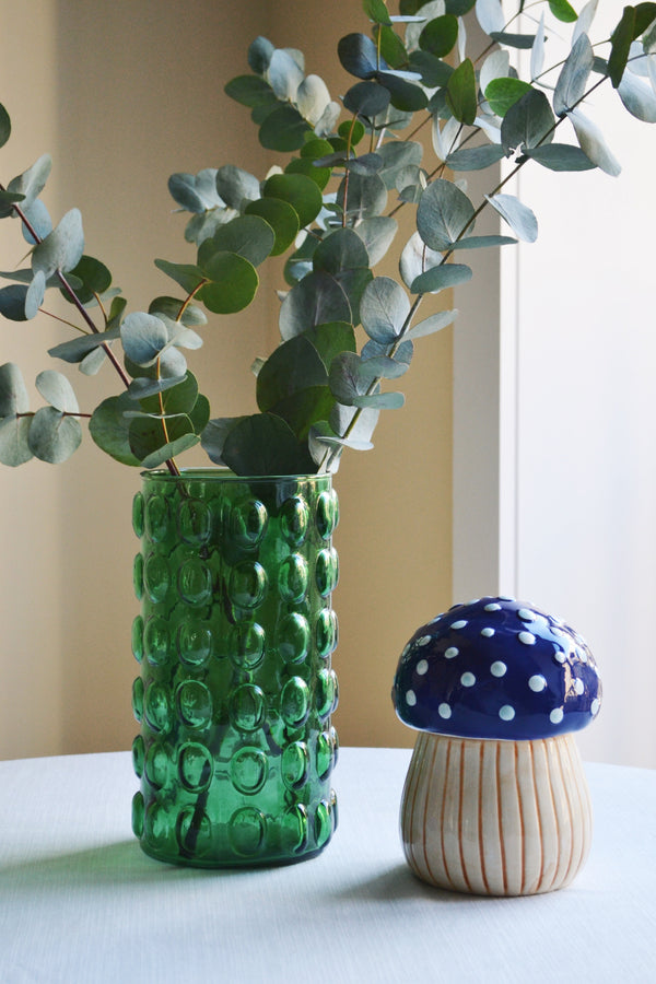 Green Glass Bobble Vase