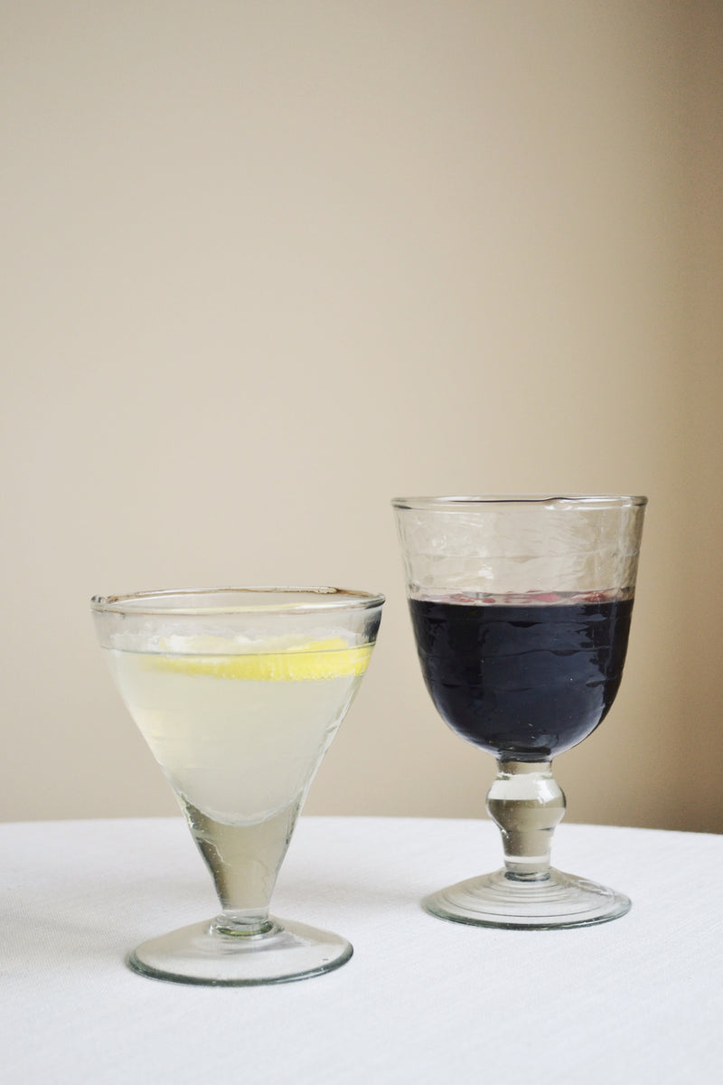 Doux Clear Hammered Etched Wine Glass