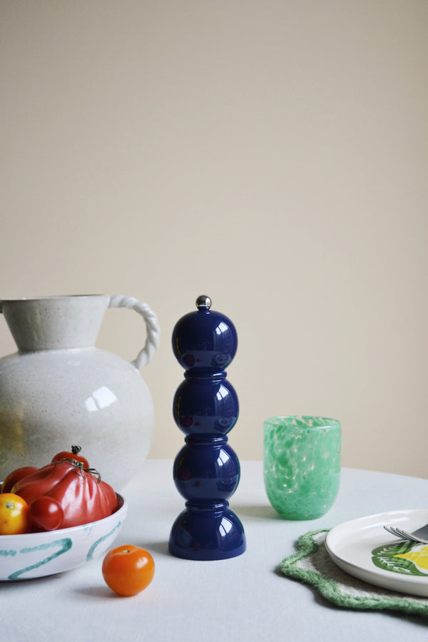 Navy Lacquer Bobbin Salt or Pepper Grinder