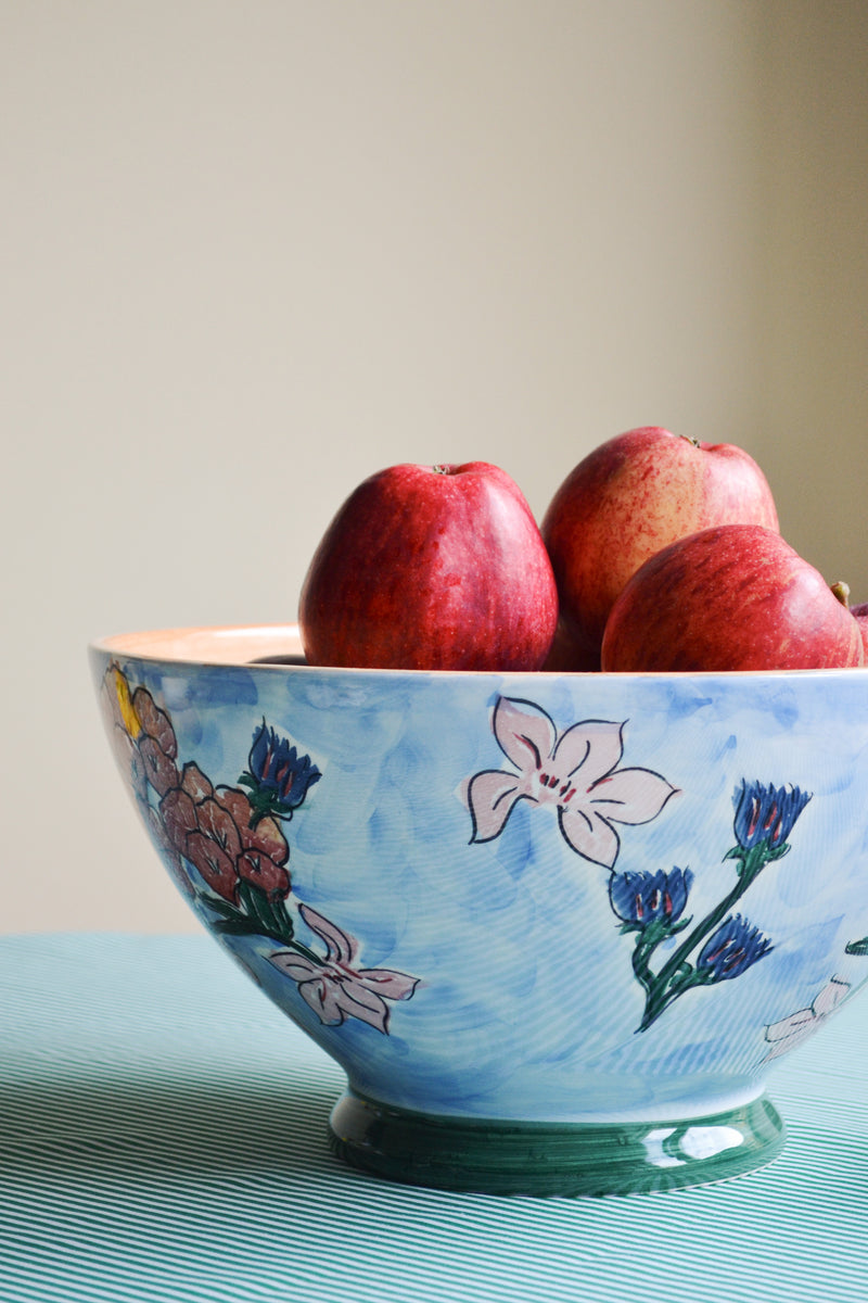 Large Floral Bouquet Ceramic Bowl