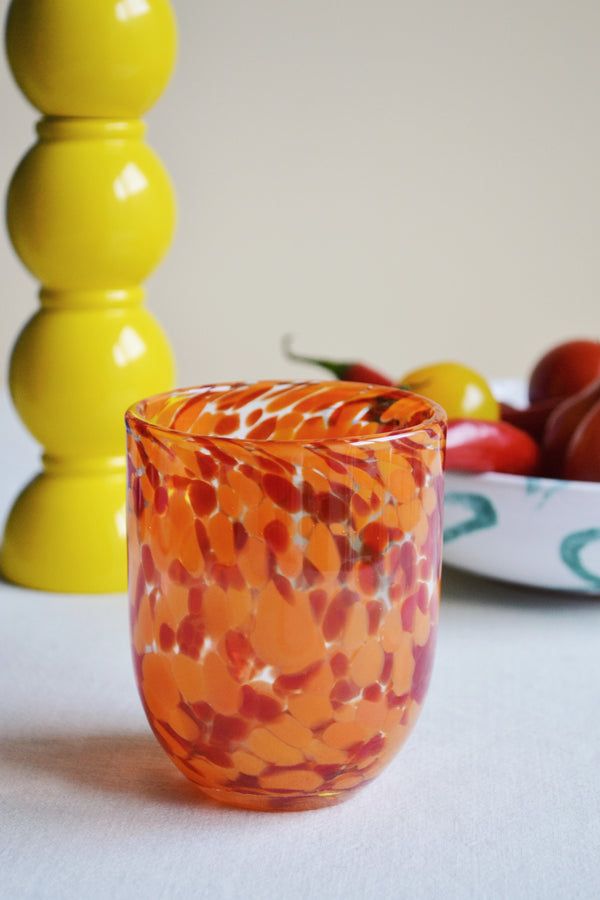 Splattered Messy Drinking Glass - Four Colours Available