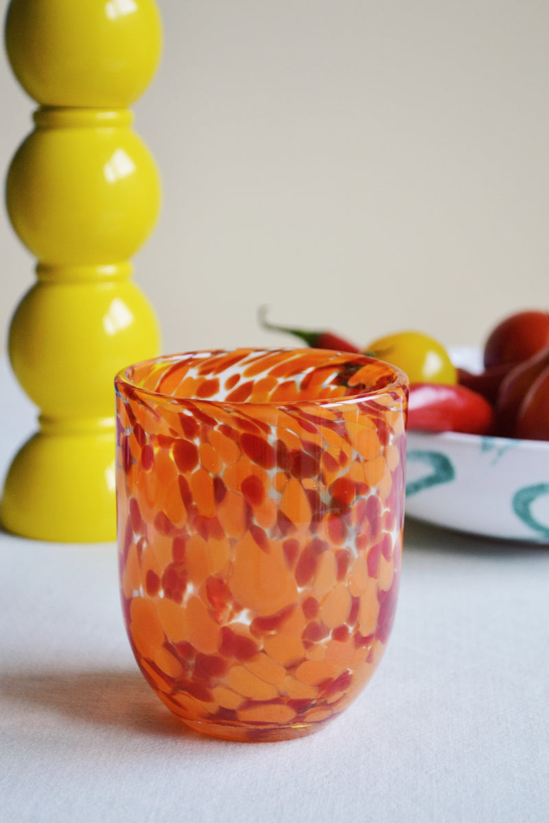 Splattered Messy Drinking Glass - Four Colours Available