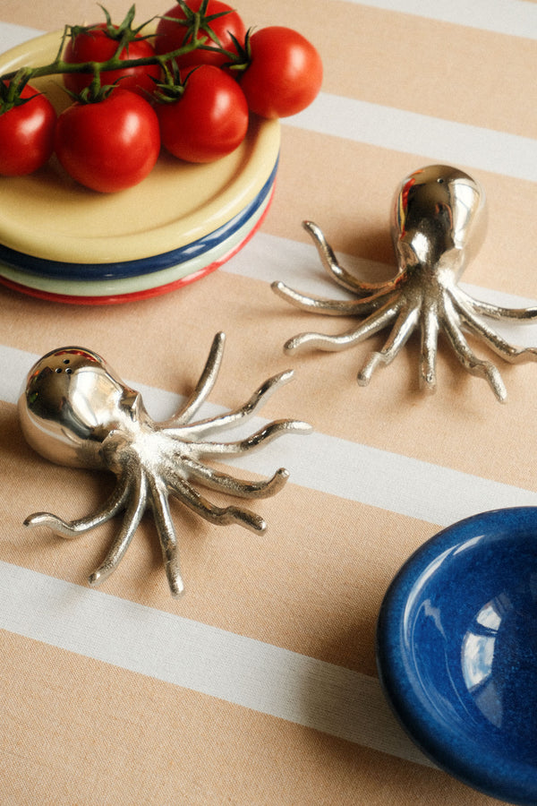 Metal Octopus Salt and Pepper Shakers