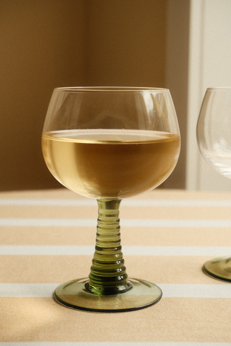 Set of Two Retro Roemer Glasses - Green