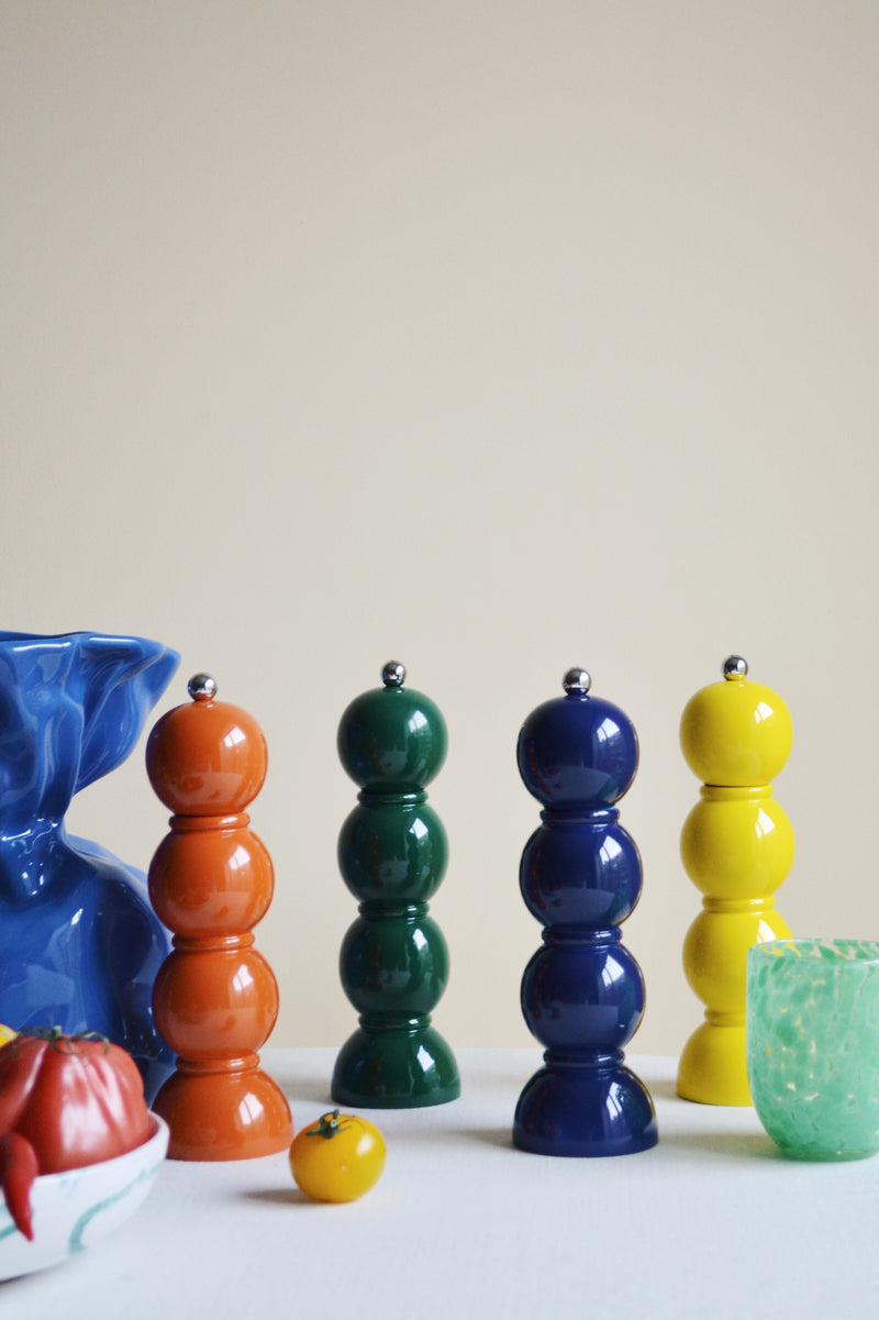 Green Lacquer Bobbin Salt or Pepper Grinder