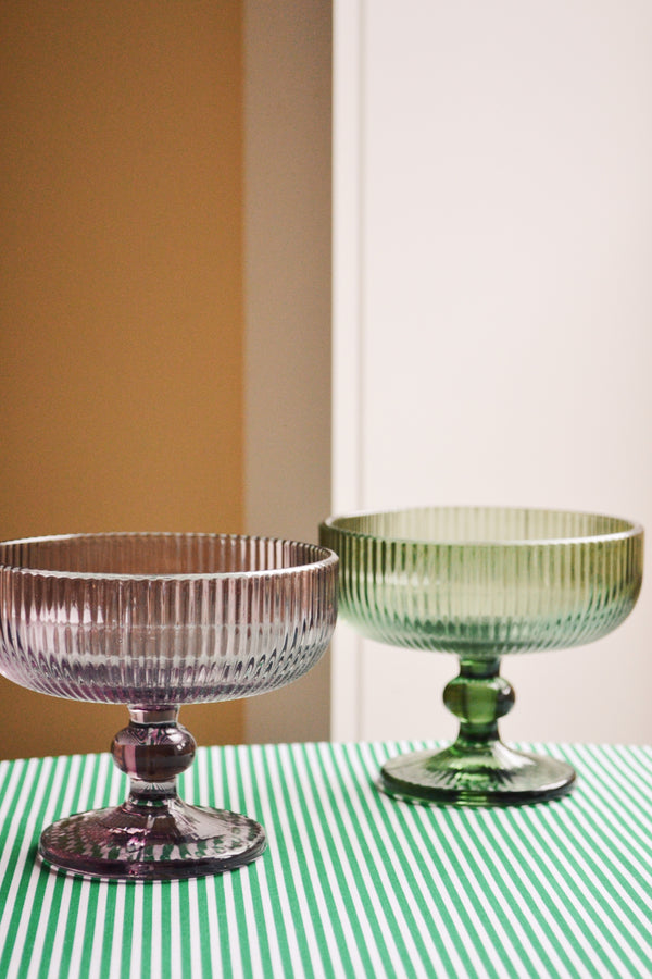 Ribbed Champagne Glass - Plum