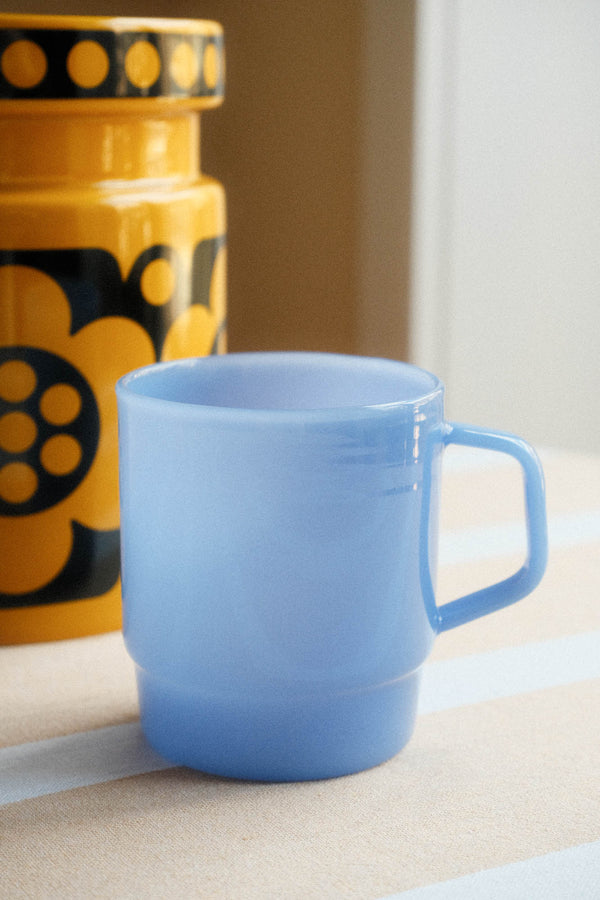 Stacking Glass Mug - Milky Blue