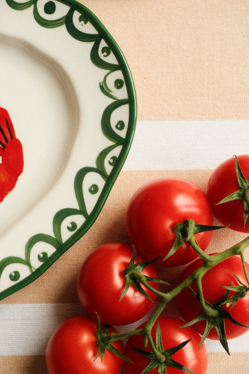Green and Red Shrimp Platter Serving Plate