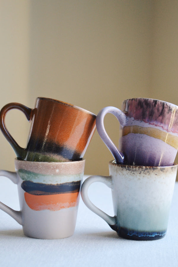 HKLIVING ® | Set of Four Espresso Mugs - Retro