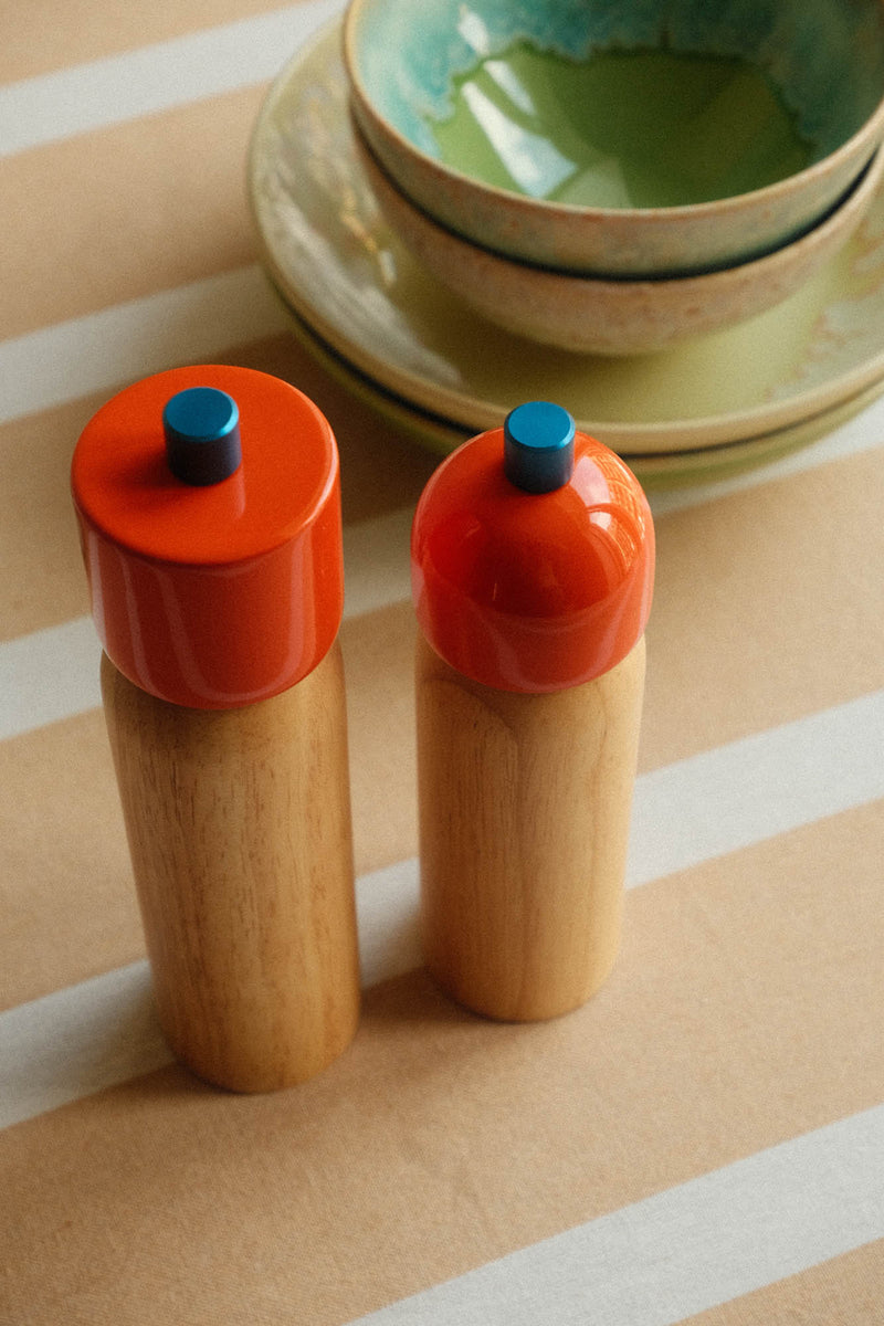 Salt and Pepper Grinder - Orange and Blue - Two Sizes Available