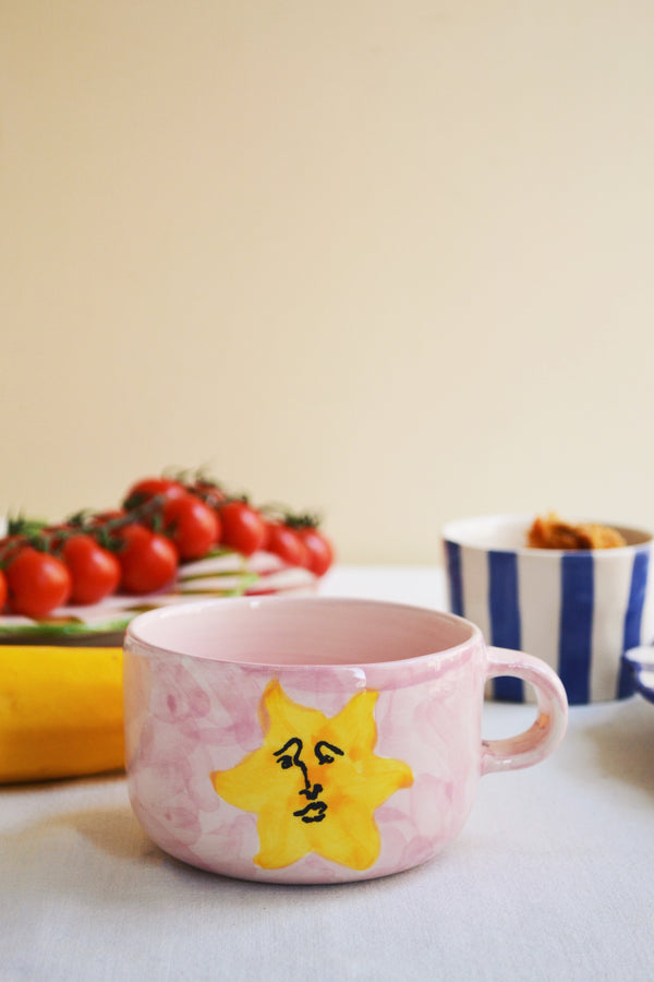 Anna and Nina Sunshine Sunny Side Up Pink Mug 