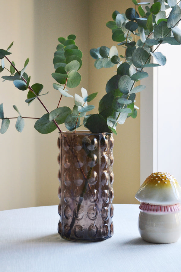 Brown Glass Bobble Vase