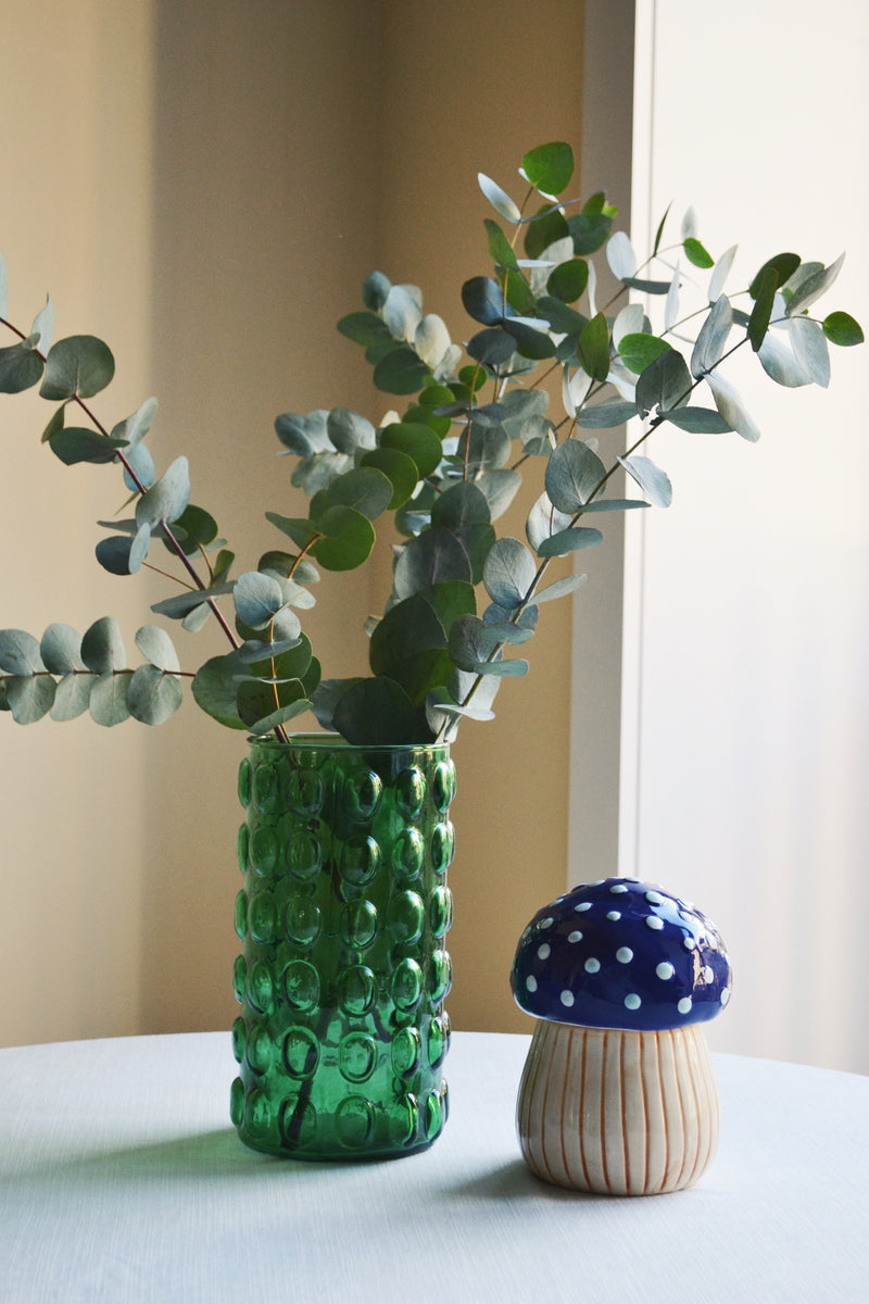 Green Glass Bobble Vase