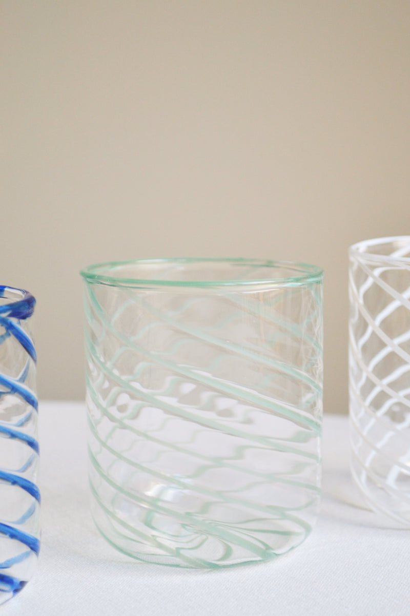Twist Glass Tumbler - Three Colours Available
