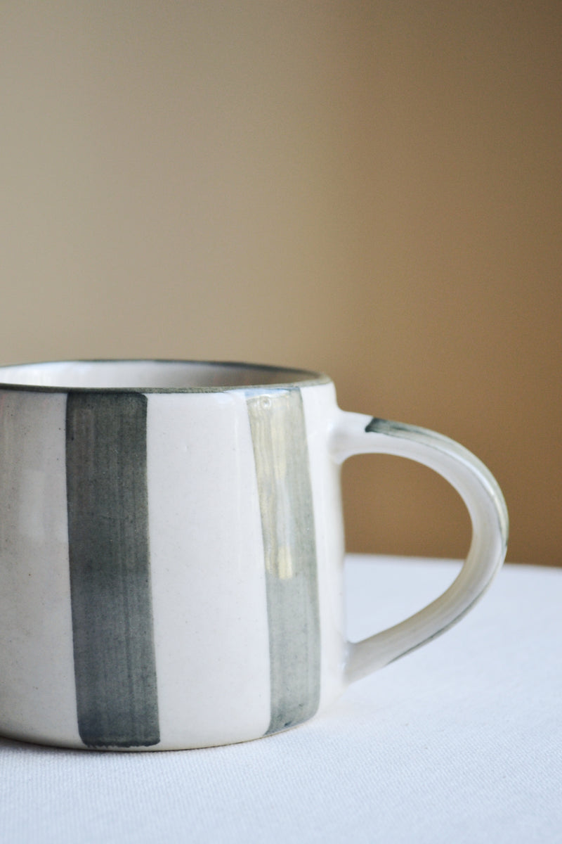 Washed Striped Mug - Grey