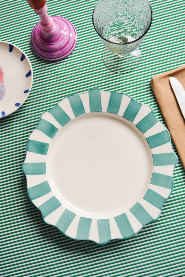 Pine Green Scalloped Dinner Plate