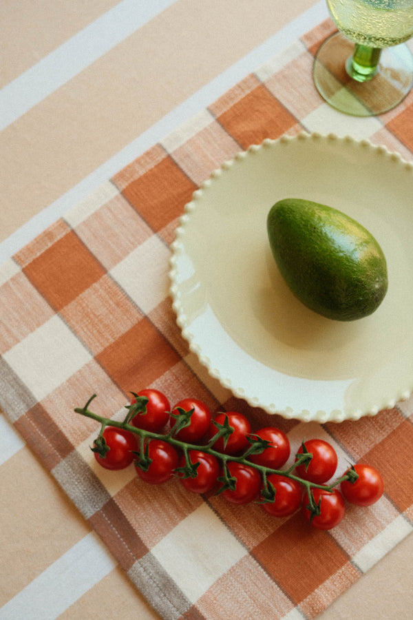 Checked Cotton Placemat - Burnt Orange