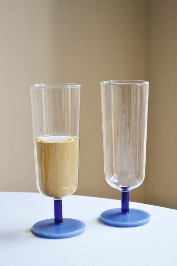 Set of Two Flutes - Blue