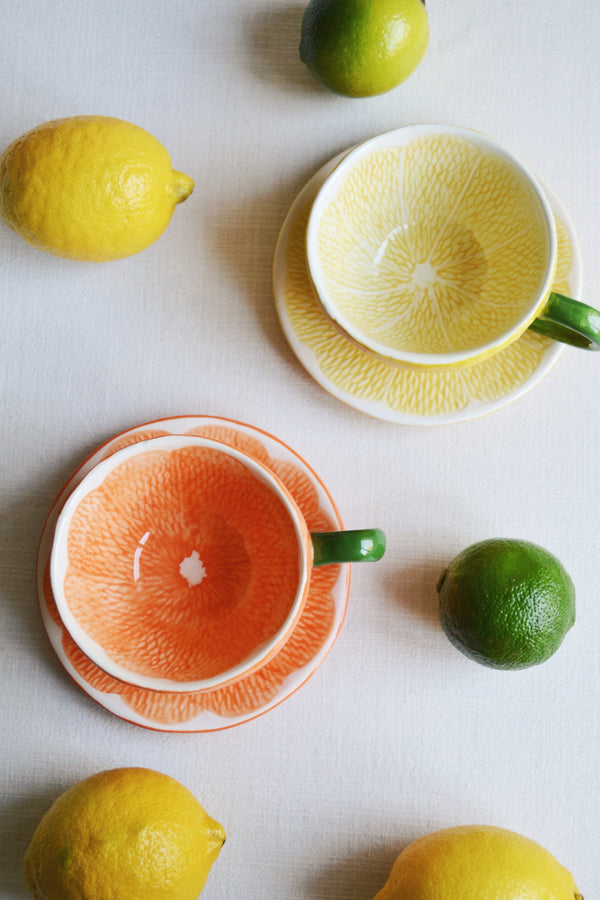 Lemon Teacup and Saucer