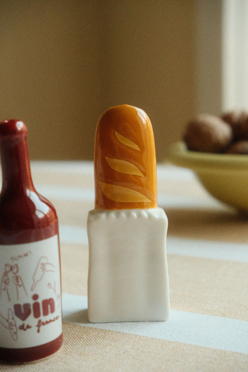 Baguette and Wine Salt and Pepper Shakers