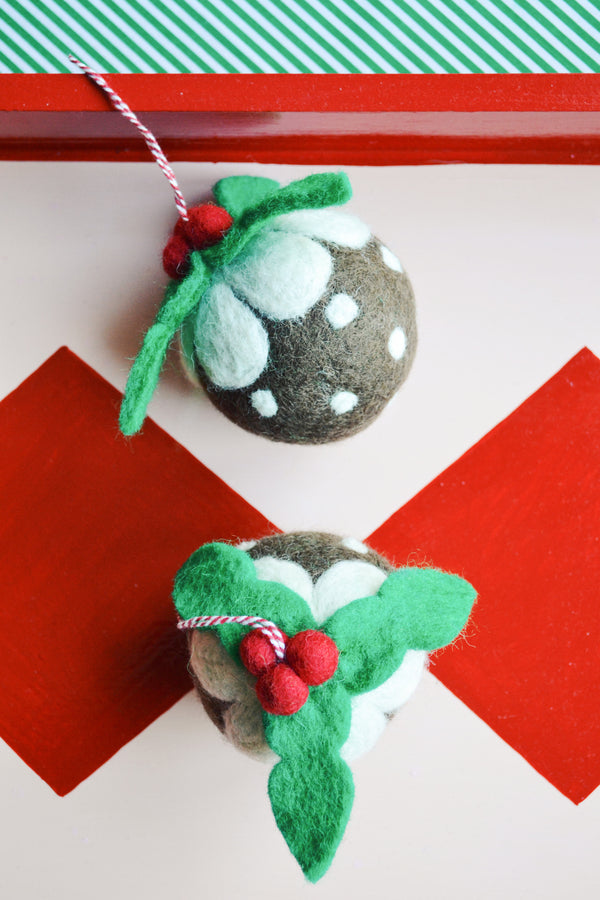 Felt Christmas Pudding Bauble