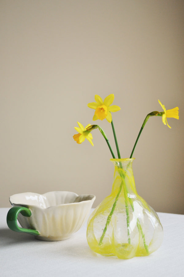 Small Yellow Recycled Glass Vase