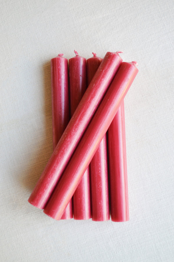 Pink Dinner Candles - Set of Six
