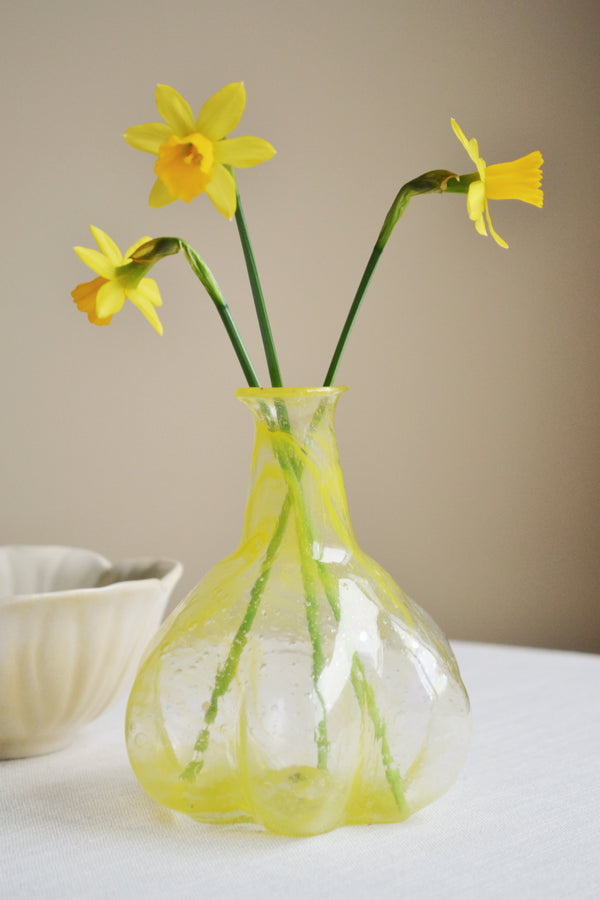 Small Yellow Recycled Glass Vase