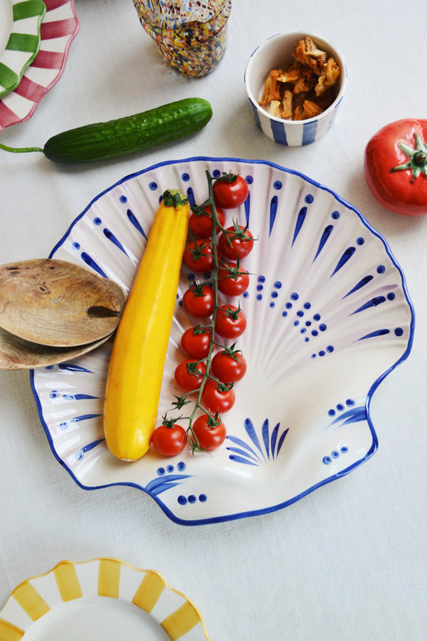 Blue Decorated Shell Tray