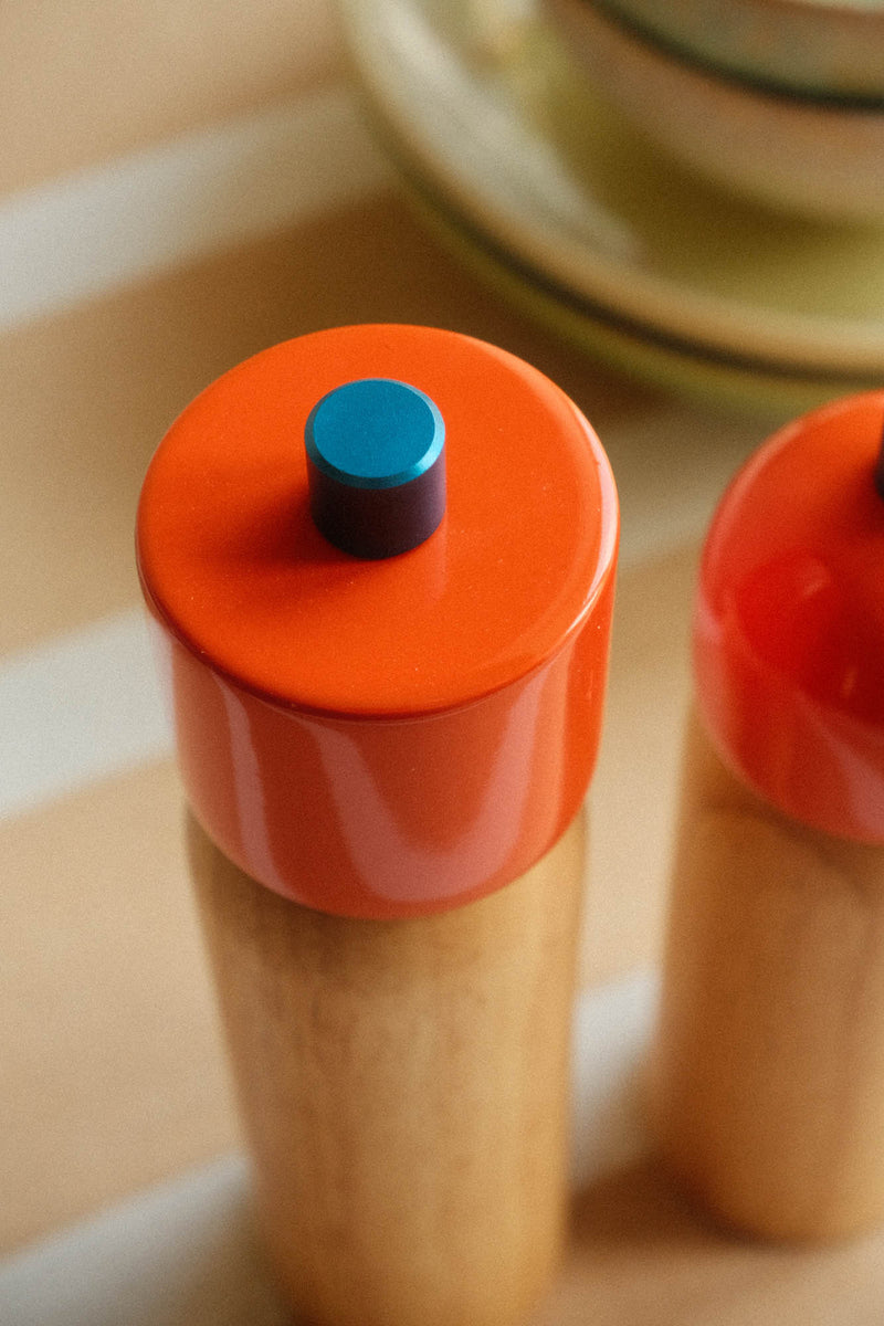 Salt and Pepper Grinder - Orange and Blue - Two Sizes Available