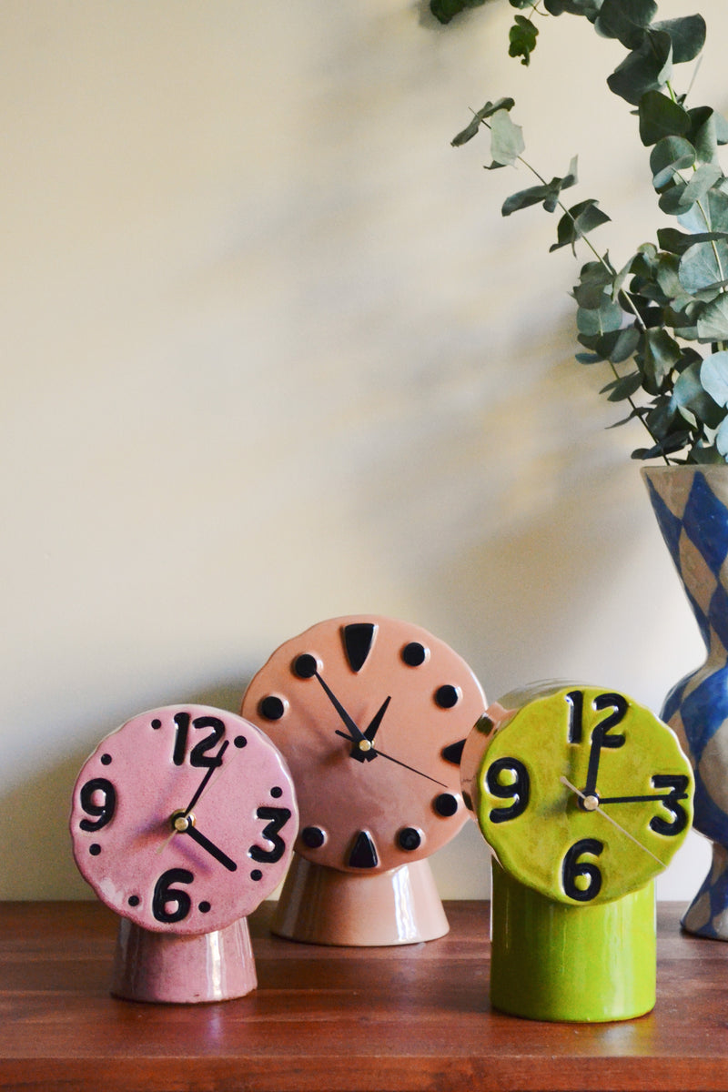 HKLIVING ® | Retro Ceramic Ceramic Clock - Pink