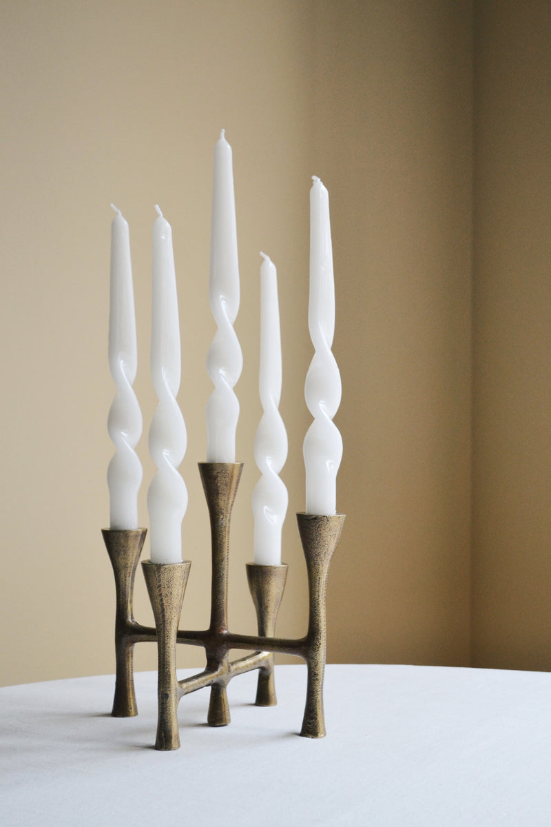 Set of Three Twist Taper Candles - Five Colours Available