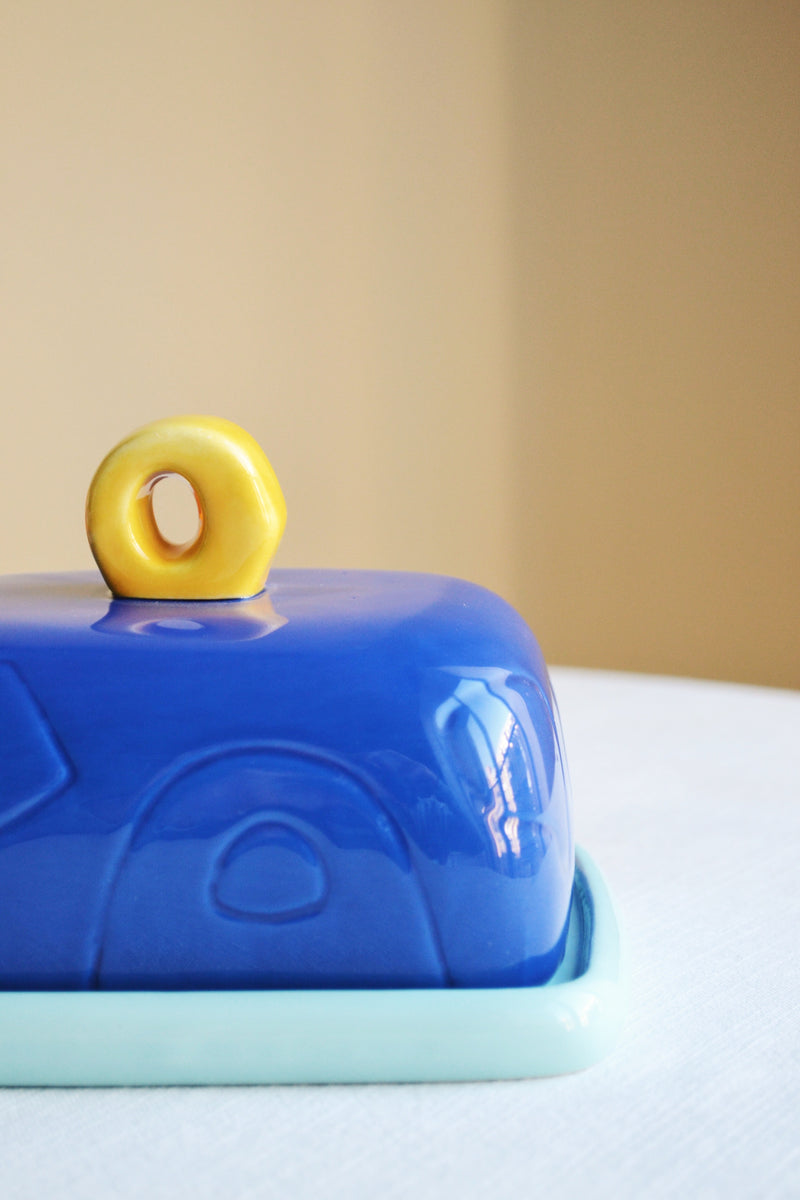 Blue Chunky Butter Dish