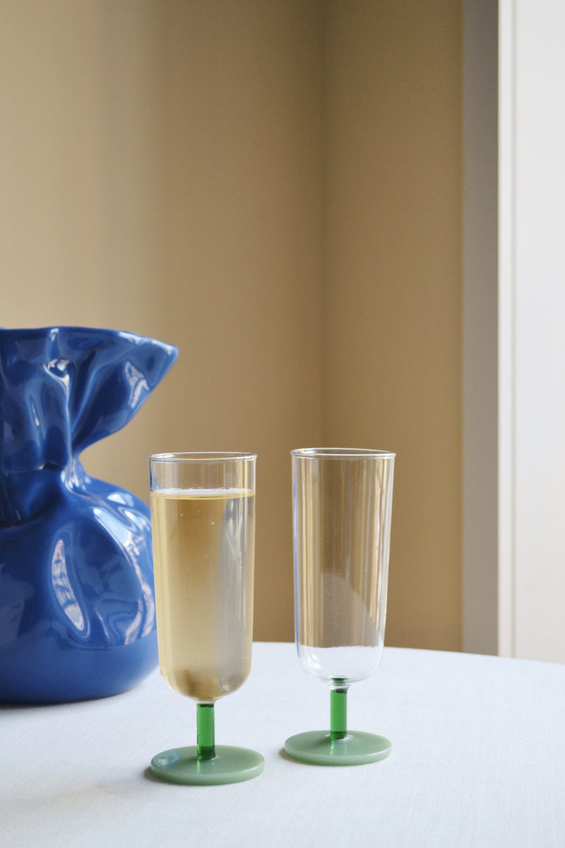 Set of Two Flutes - Green