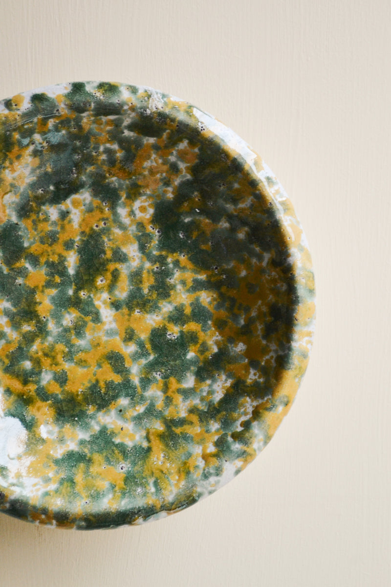 Mustard and Green Splatter Terracotta Wall Plate