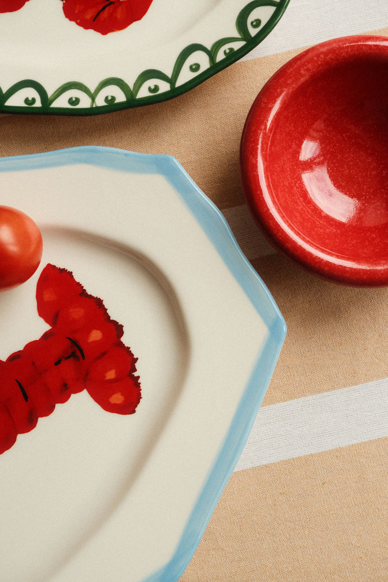 Blue and Red Lobster Platter Plate