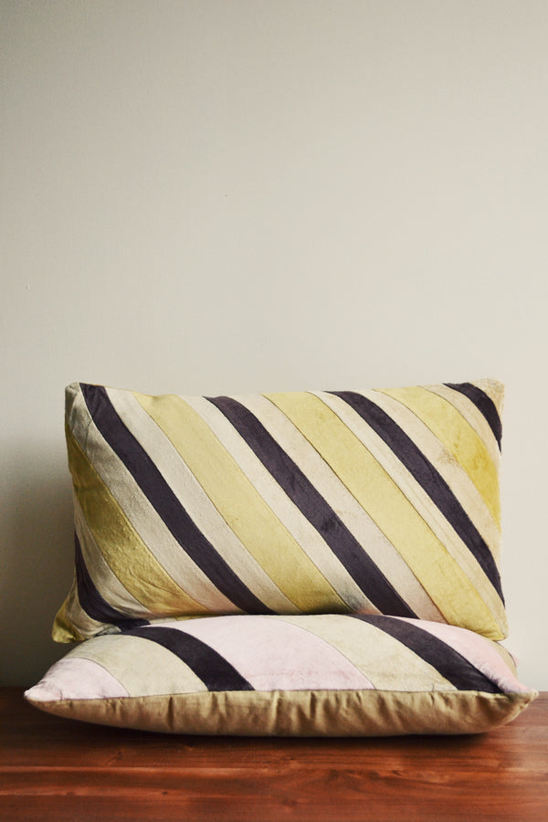 HKLIVING ® | Striped Velvet Cushion - Honey