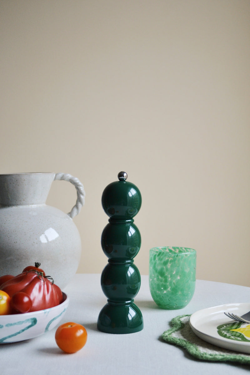 Green Lacquer Bobbin Salt or Pepper Grinder