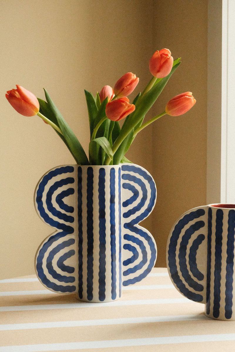 Large Butterfly Vase - Blue